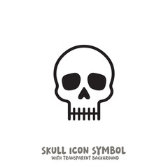 Skull Icon Symbol Vector Illustration in Black and White