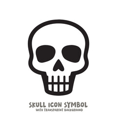 Skull Icon Symbol Vector Illustration in Black and White