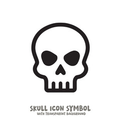Skull Icon Symbol Vector Illustration in Black and White
