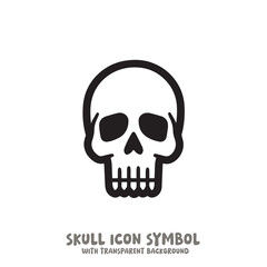 Skull Icon Symbol Vector Illustration in Black and White