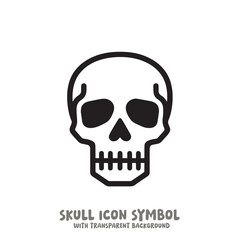 Skull Icon Symbol Vector Illustration in Black and White