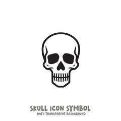 Skull Icon Symbol Vector Illustration in Black and White