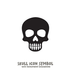 Skull Icon Symbol Vector Illustration in Black and White