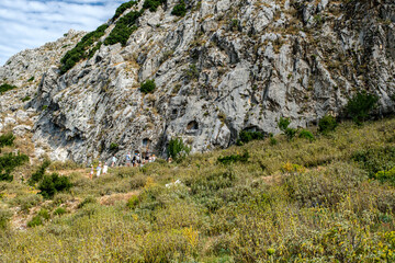 Ancient burials in the mountains near the ruins of the ancient city of Sagalassos in the Aglasun district of Burdur province in Turkey