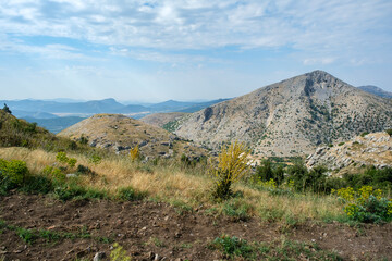 Mountain view from the ruins of the ancient city of Sagalassos in Aglasun district of Burdur province in Turkey