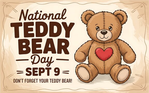 National teddy bear day sept 9 illustration