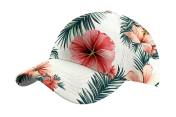 Floral patterned cap designed for casual wear during summer outings and beach activities