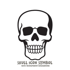 Skull Icon Symbol Vector Illustration in Black and White