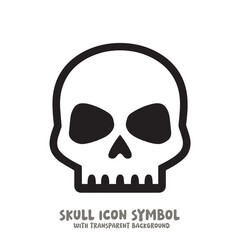 Skull Icon Symbol Vector Illustration in Black and White