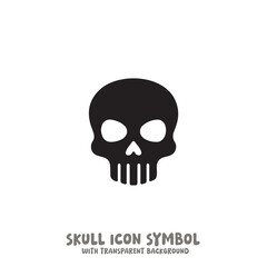 Skull Icon Symbol Vector Illustration in Black and White