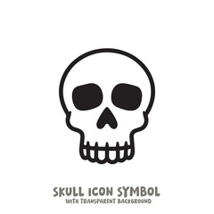 Skull Icon Symbol Vector Illustration in Black and White