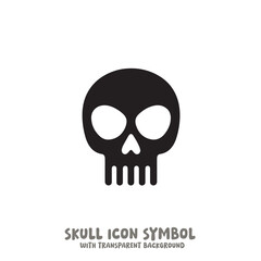 Skull Icon Symbol Vector Illustration in Black and White
