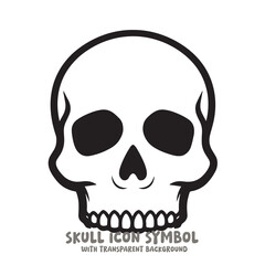 Skull Icon Symbol Vector Illustration in Black and White