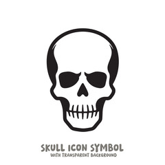 Skull Icon Symbol Vector Illustration in Black and White