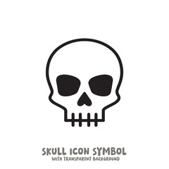 Skull Icon Symbol Vector Illustration in Black and White