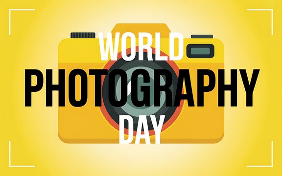 World photography day camera graphic