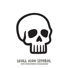 Skull Icon Symbol Vector Illustration in Black and White