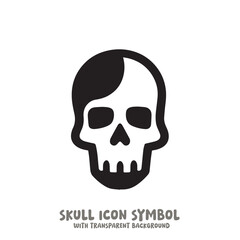 Skull Icon Symbol Vector Illustration in Black and White