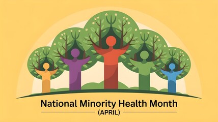 Vector illustration on the theme of National Minority health awareness month of April.