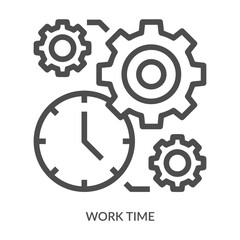 Work Time Icon Line Style. Design Vector Illustration