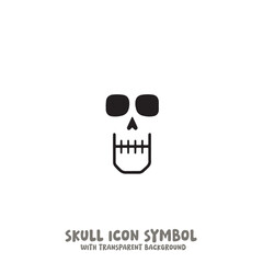 Skull Icon Symbol Vector Illustration in Black and White