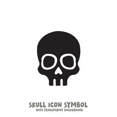 Skull Icon Symbol Vector Illustration in Black and White