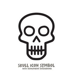 Skull Icon Symbol Vector Illustration in Black and White