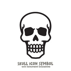 Skull Icon Symbol Vector Illustration in Black and White