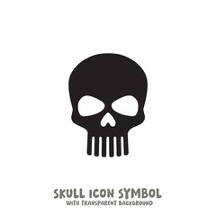 Skull Icon Symbol Vector Illustration in Black and White