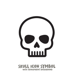 Skull Icon Symbol Vector Illustration in Black and White