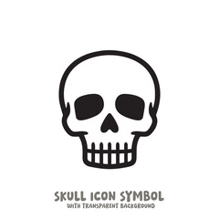 Skull Icon Symbol Vector Illustration in Black and White