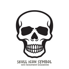 Skull Icon Symbol Vector Illustration in Black and White