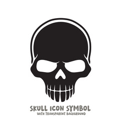 Skull Icon Symbol Vector Illustration in Black and White