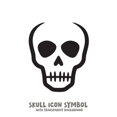Skull Icon Symbol Vector Illustration in Black and White