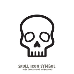 Skull Icon Symbol Vector Illustration in Black and White