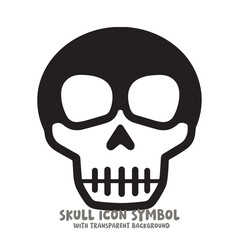Skull Icon Symbol Vector Illustration in Black and White