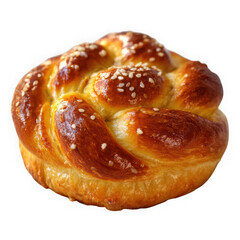 Fototapeta premium brioche bun on white background.