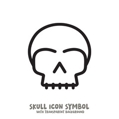 Skull Icon Symbol Vector Illustration in Black and White
