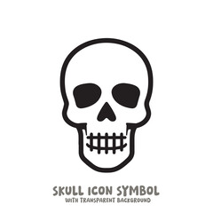 Skull Icon Symbol Vector Illustration in Black and White