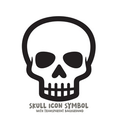 Skull Icon Symbol Vector Illustration in Black and White