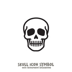 Skull Icon Symbol Vector Illustration in Black and White