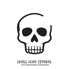 Skull Icon Symbol Vector Illustration in Black and White