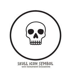 Skull Icon Symbol Vector Illustration in Black and White