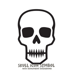 Skull Icon Symbol Vector Illustration in Black and White