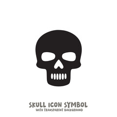 Skull Icon Symbol Vector Illustration in Black and White