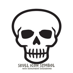 Skull Icon Symbol Vector Illustration in Black and White