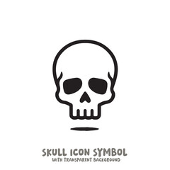 Skull Icon Symbol Vector Illustration in Black and White