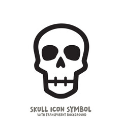 Skull Icon Symbol Vector Illustration in Black and White