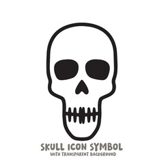 Skull Icon Symbol Vector Illustration in Black and White