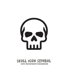 Fototapeta premium Skull Icon Symbol Vector Illustration in Black and White